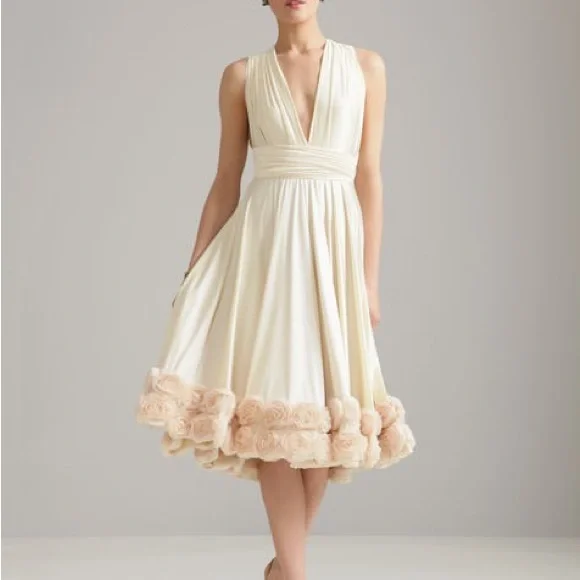 Dresses | Two Birds Convertible Dress With Rosettes In Ivory | Poshmark Dresses | Two Birds Convertible Dress With Rosettes In Ivory | Poshmark